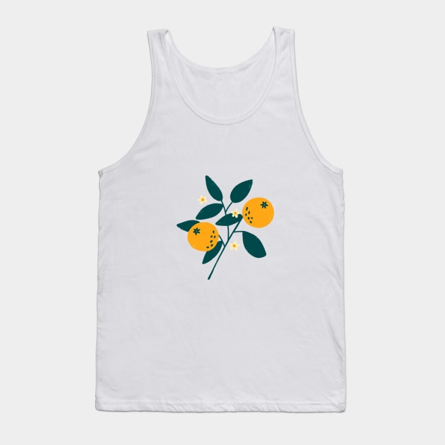 Orange Botanical Tank Top by ellolovey